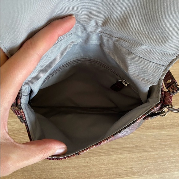 Coach Snakeskin Python Burgundy Purple Silver Small Crossbody Purse Bag - Picture 7 of 11